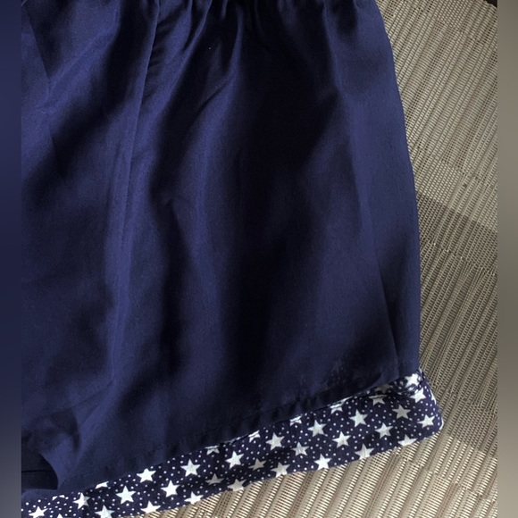 Gap Kids Navy Blue White Stars Shorts Romper Ruffle Trim Girl’s XS 4-5 NEW $40 - Picture 5 of 8